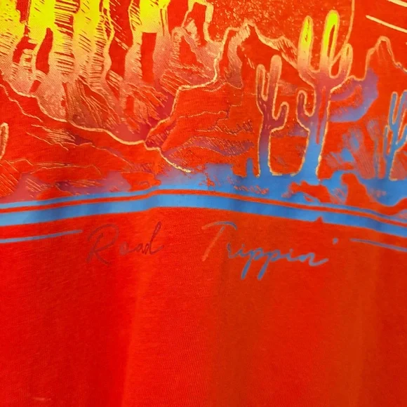 Rebels Fiery Orange Rodeo Trippin Cactus Graphic Long Sleeve Tee - Picture 4 of 6